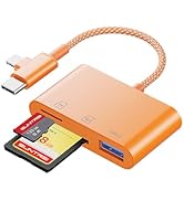 SD Card Reader for iPhone iPad Camera with USB C, Dual Card Slot USB Memory Card Reader Supports ...