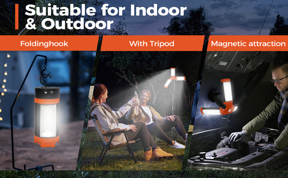 Rechargeable 10000mAh Camping Light with Adjustable Stand