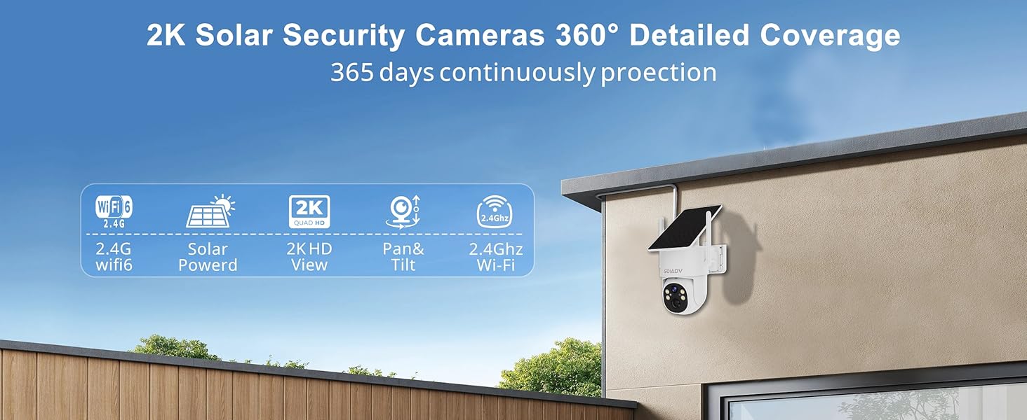 2K Solar Security cameras PTZ