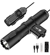 TOUGHSOUL Mlok Picatinny Tactical Flashlight 1250 Lumens, Rechargeable Flashlight with Remote Pre...