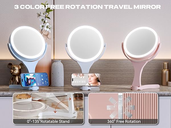  Travel Makeup Mirror with Lights