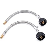 GasSaf 18inch RV Propane Pigtail Hose Stainless Steel Braid Connector with Type 1 Connection x 1/...