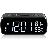 G Keni Digital Alarm Clock with FM Radio for Bedroom,2 Alarms with Large LED Display,USB Charger,...