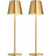 Cordless Table Lamps Set of 2, Portable LED Desk Lamp, Battery Operated Lamp, Wireless Rechargeab...