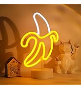 ENUOLI Banana Neon Sign, LED Light Banana Neon Sign Decoration Art Lamp for Bedroom Kids Room Chr...
