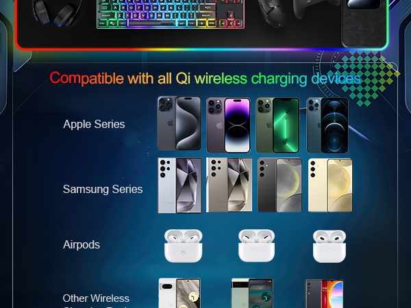 wireless charging mouse pad