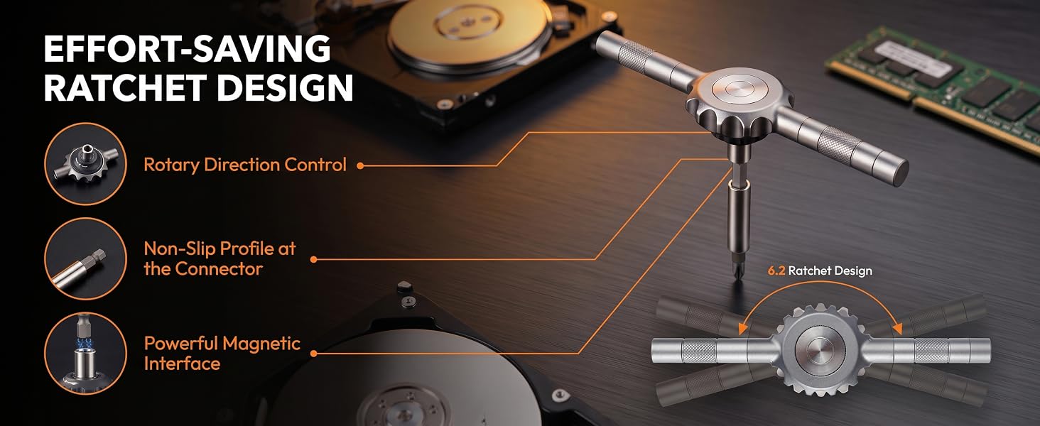 magnetic ratchet screwdriver set