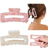 Big Claw Hair Clips 3.3 Inch Tortoise Banana Pink Hair Clips for Women Girls Thin Hair French Des...