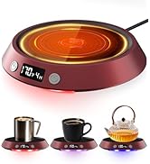 Kepwam Coffee Mug Warmer - 50W Electric Coffee Warmer for Desk 3 Temp Settings &amp; 2-9 Timer Smart ...