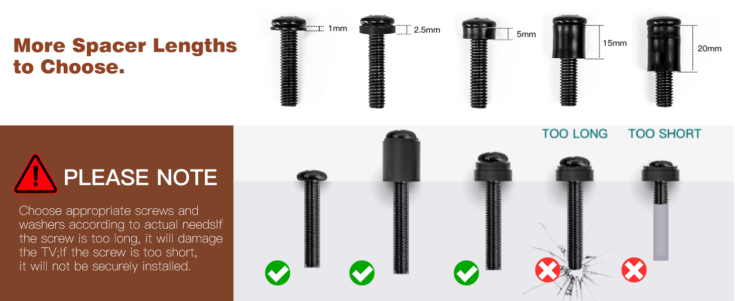 Universal TV Mounting Hardware Screw kit Set