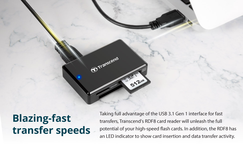 All-in-1 Multi Memory Card Reader, USB 3.0/3.1 Gen 1, Black