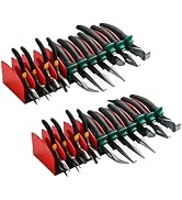 Reniteco 2 PCS Plier Organizer Red Pliers Holder With Adjustable Dividers Non-Slip Rubber Base fo...