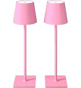 CHLORANTHUS 2 Pack Cordless Table Lamps, 3 Colors Stepless Dimming, 5000mAh Rechargeable Battery ...