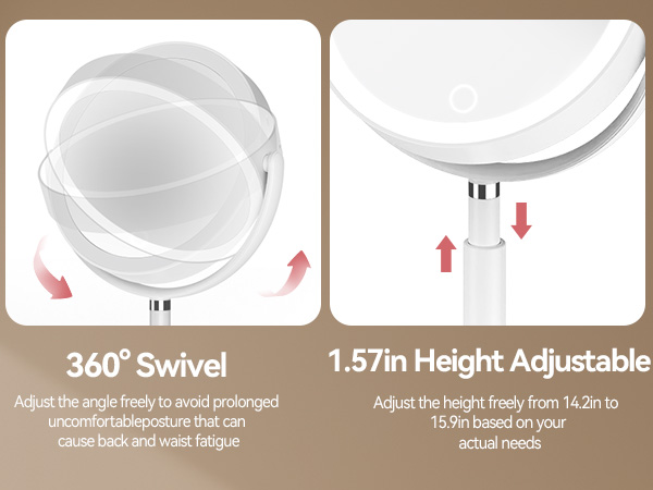 vanity mirror with lights, lighted makeup mirror with magnification, makeup mirror with lights