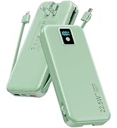 Portable Charger, 12000mAh 22.5W Fast Charging Power Bank with Built-in Cables & Wall Plug, Trave...