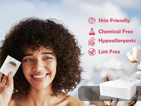 Skin Friendly, Chemical Free, Hypoallergentc, Lint Free