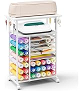 Rolling Craft Storage Cart with 29 Vinyl Roll Holders Craft Organizers and Storage Compatible wit...