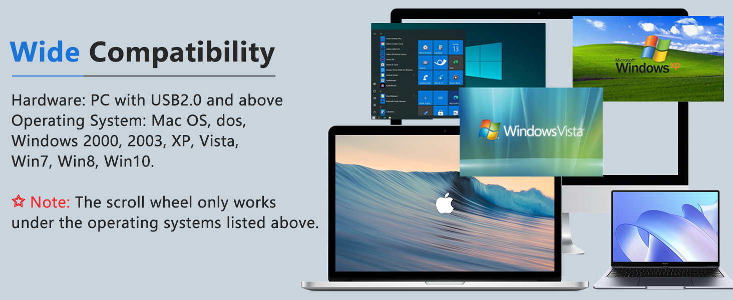 Wireless Computer Mouse for Notebook PC Laptop Computer MacBook 2.4GHz Rechargeable Silent Mouse