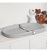 Papablic Wipeable Baby Changing Pad with Removable Safety Strap, Easy to Clean &amp; Non-Slip Waterpr...