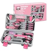 WINNER 150-Piece Pink Color All-Purpose Household Tool Kit in Toolbox Storage Case, Perfect for W...