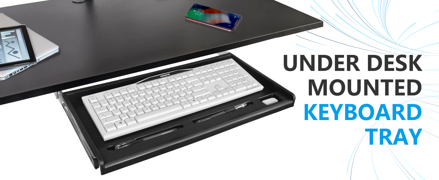 keyboard tray under desk slide