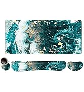 DINKY Keyboard Mouse Pad Set, Large Gaming Mousepad + Memory Foam Ergonomic Keyboard Wrist Rest S...