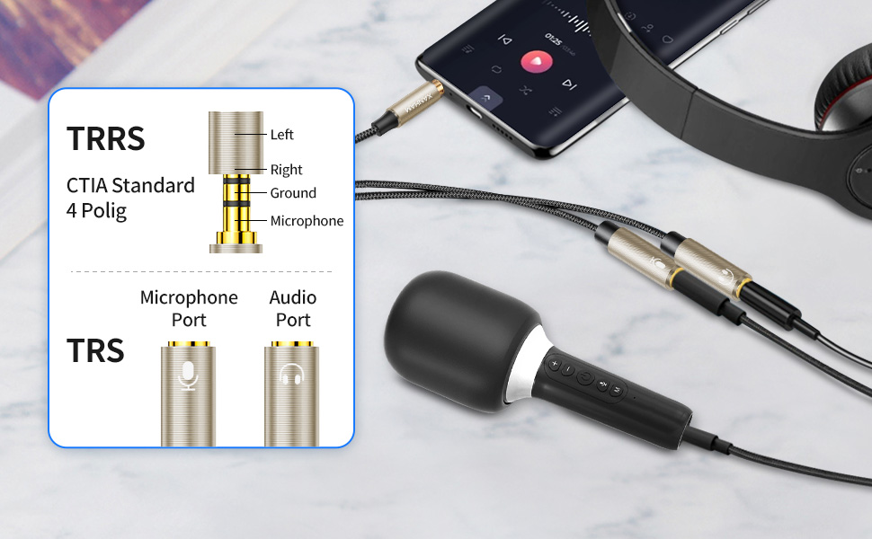 3.5mm audio&amp;mic splitter A+ 02