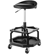 VEVOR Industrial Black Pneumatic Garage Seat/Work Stool with 300 lbs Capacity, Adjustable Height ...