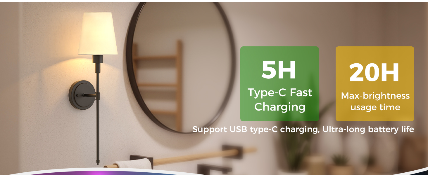 Battery Operated Wall Sconces Set of 2