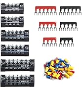 MILAPEAK Terminal Block and Strip - 6 Sets 4/5/6 Positions 600V 15A Dual Row Wire Screw Terminal ...
