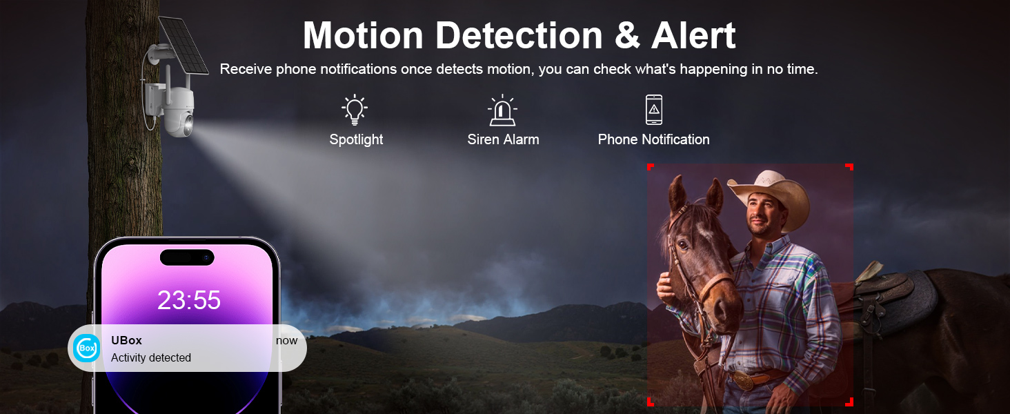 Receive messages in time once the security cameras wireless detects motion
