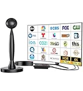 4K Amplified HD Digital TV Antenna Indoor Long 1500 Miles Range Smart TV, Supports 4K 1080p All T...