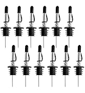 [UPGRADED VERSION] 12PCS Stainless Steel Pourers, Olive Oil and Vinegar Tapered Stopper Spout, Li...
