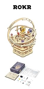 ROKR 3D Wooden Puzzles Music Box (Secret Garden) - Model Kits for Adults Spinning Musical Jewelry Bo...