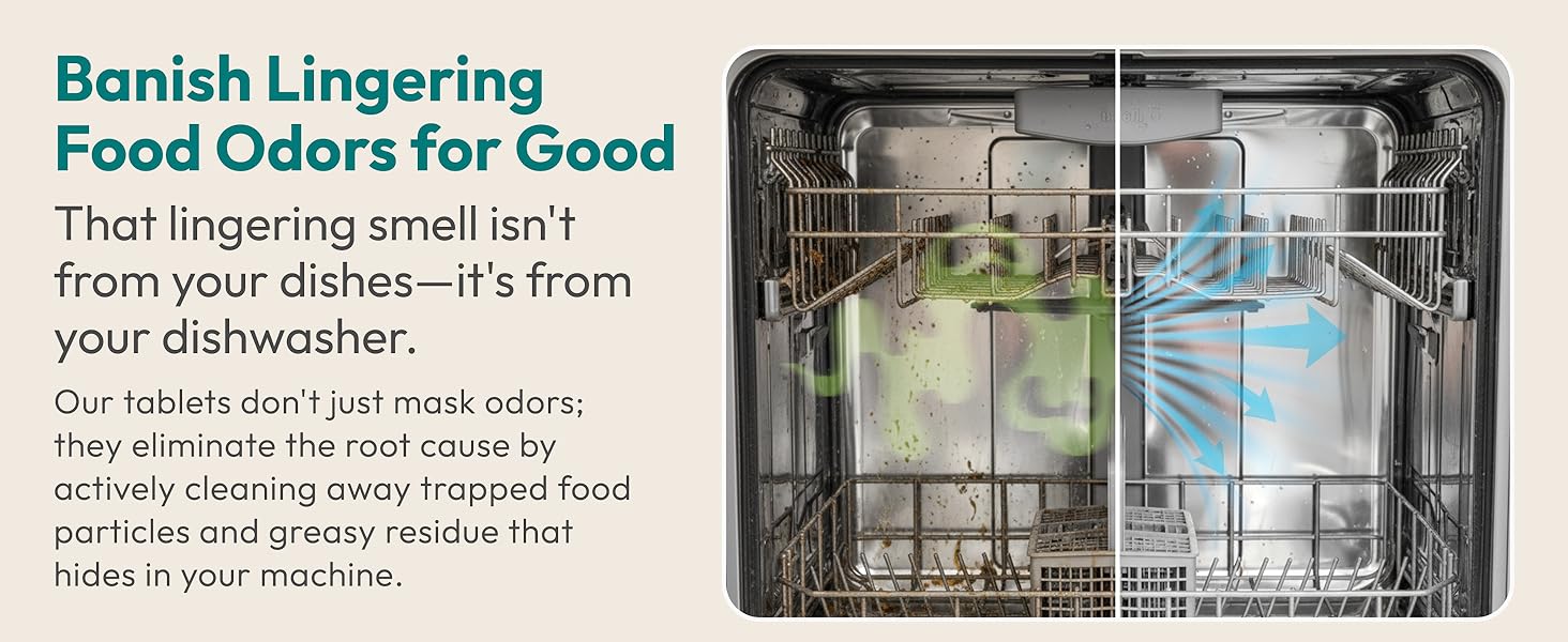 eliminates ordor in your dishwasher