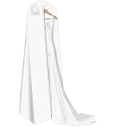 Svaldo White Wedding Dress Garment Bag, 71x24x16 inch, Pack of 1, Dress Bags for Gowns, Long Even...