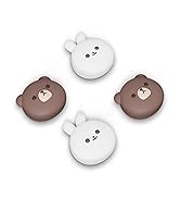 PlayVital Black Thumbsticks Grips Caps for ROG Ally, Silicone Thumb Grips Joystick Caps Accessori...