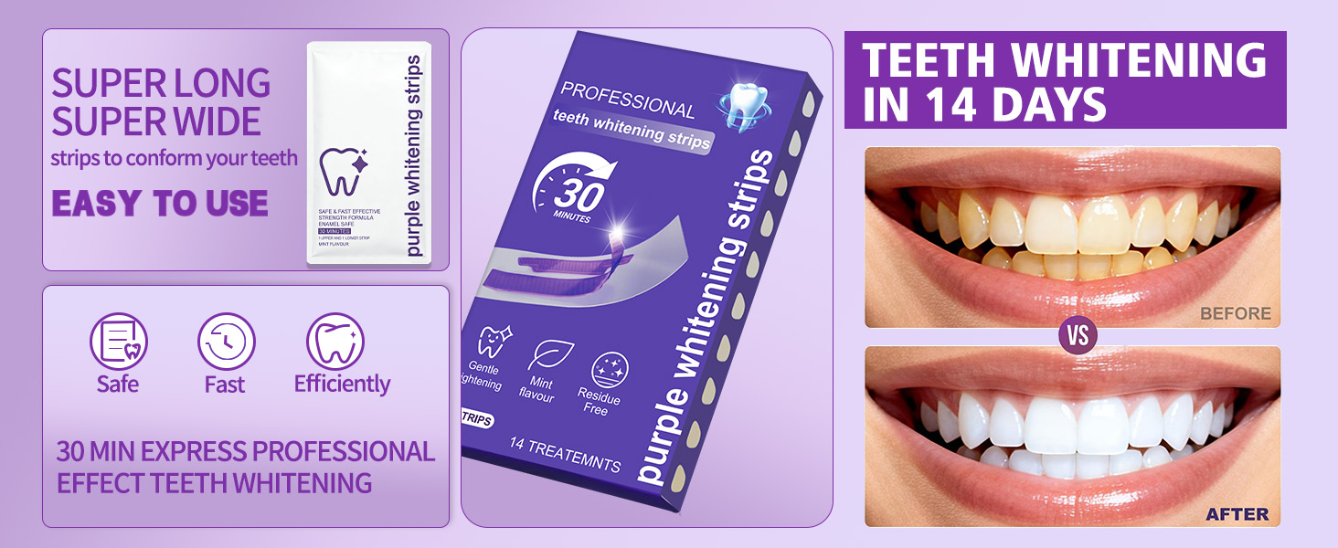 Purple Teeth whitening Strips