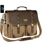 MATEIN Vintage Messenger Bag for Men, 15.6 inch Canvas Briefcase for Work | Mens Messenger Bag wi...