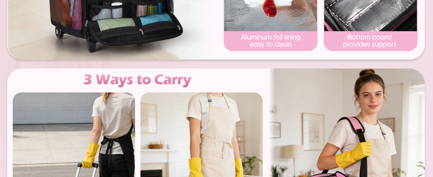 Rolling Cleaning Caddy Bag