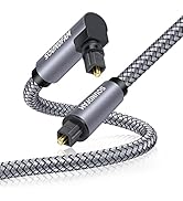 90 Degree Optical Audio Cable 3ft/1M,SOUNDFAM Right Angle Toslink Optical Cable 360 Degree Free-R...