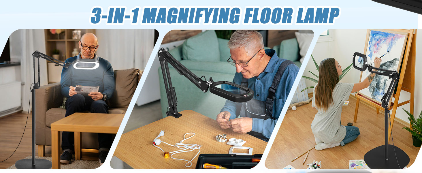 3-IN-1 magnifying lamp