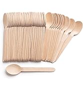  Wood Cutlery [100% Wood Spoons] Natural Sustainable Alternative to Plast...