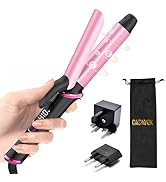 Mini Curling Iron for Travel,110~240V Dual Voltage with European Plug Adapter,Small Curling Iron ...