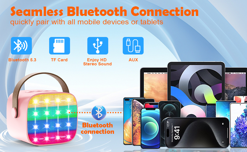 Portable Kids Karaoke Player with Dual Wireless Mics