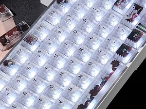 Clear Keycaps, Shine-Through Keycaps, Jelly Keycaps Cherry Profile Keycaps for Mechanical Keyboard