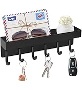 VIS'V Magnetic Key Holder Wall Mount, Compact Metal Key Rack with Tray, 6 Hooks, 2 Mount Options,...