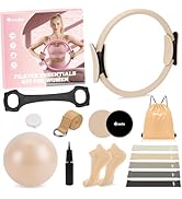 Hoedia 17 PCS Pilates Kit for Women, Pilates Equipment Ring and Ball Set with Resistance Bands, Y...