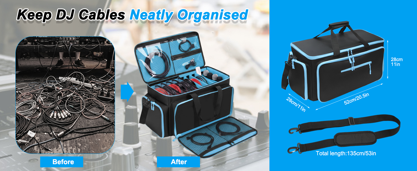 MYDAYS Large DJ Cable Bag