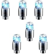 Teybouk 6 PCS LED Valve Stem Lights, Colorful Waterproof Car Wheel Lights, Automotive Tire Decora...